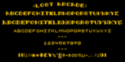 Font visual image of Lost Arcade