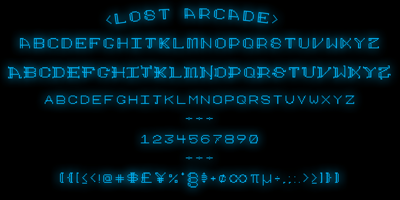 Font visual image of Lost Arcade