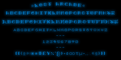 Font visual image of Lost Arcade