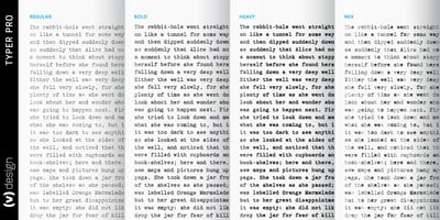 Font visual image of Typer Pro&trade;