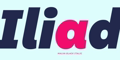 Font visual image of Malva