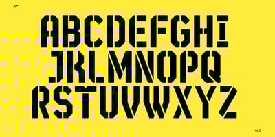Font visual image of STP Stencil