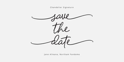 Font visual image of Chandelier Signature