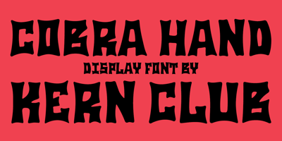Font visual image of Cobra Hand