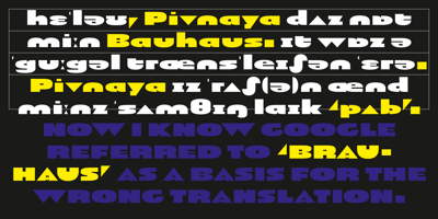 Font visual image of Pivnaya-Latin