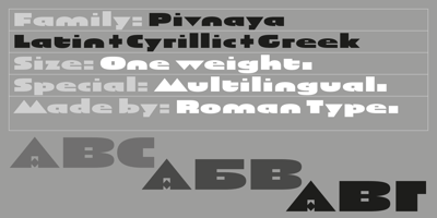 Font visual image of Pivnaya-Cyrillic Greek