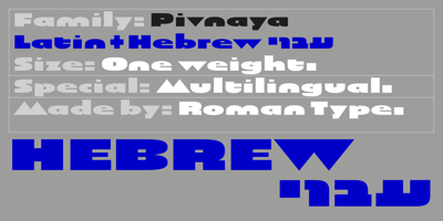Font visual image of Pivnaya-Hebrew