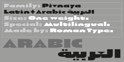 Font visual image of Pivnaya-Arabic