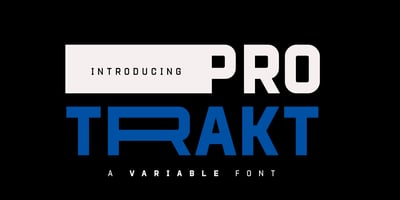 Font visual image of Protrakt Variable