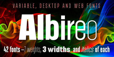 Font visual image of Albireo