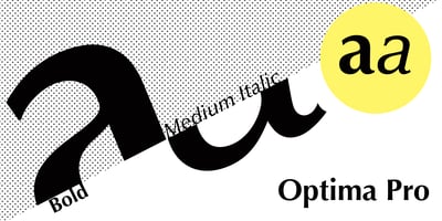 Font visual image of Optima&reg
