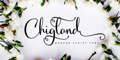 Font visual image of Chigland script