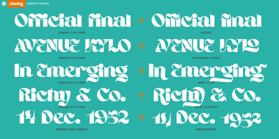 Font visual image of Ahsing