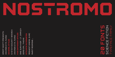 Font visual image of Nostromo