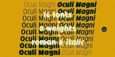 Font visual image of Oculi Magni