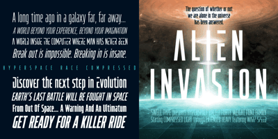Font visual image of Hyperspace Race
