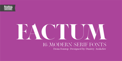 Imagen visual de la fuente Factum