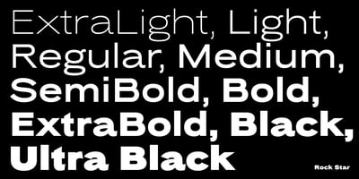 Font visual image of Rock Star
