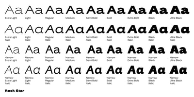 Font visual image of Rock Star