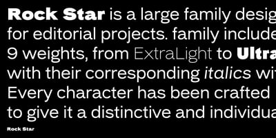 Font visual image of Rock Star