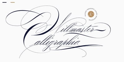 Font visual image of Willmaster Calligraphia