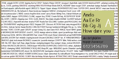 Font visual image of Anelo