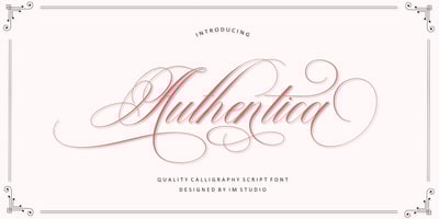 Font visual image of Authentica Script