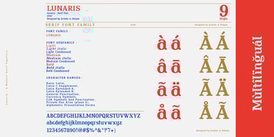 Font visual image of Lunaris