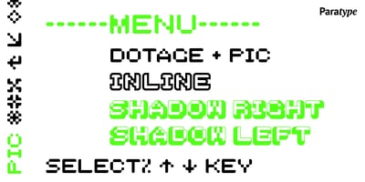 Font visual image of Dotage