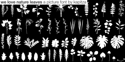 Font visual image of We Love Nature&trade; Leaves