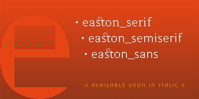Font visual image of Easton