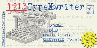 Font visual image of 1913 Typewriter
