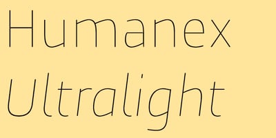 Font visual image of Humanex