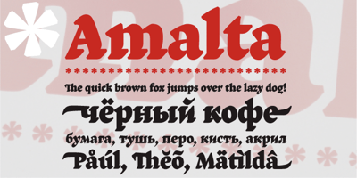 Font visual image of Amalta