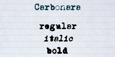 Font visual image of Carbonara