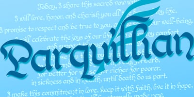 Font visual image of Parquillian
