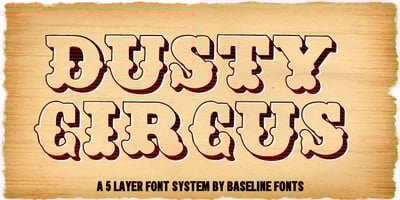 Font visual image of Dusty Circus&trade;