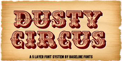 Font visual image of Dusty Circus&trade;