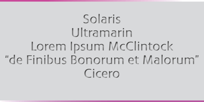 Font visual image of Solaris&trade;