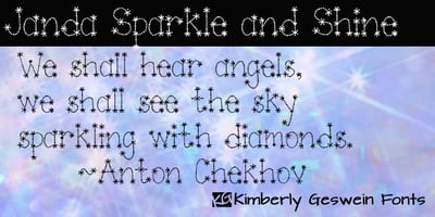 Font visual image of Janda Sparkle And Shine