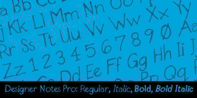 Font visual image of Designer Notes Pro&trade;