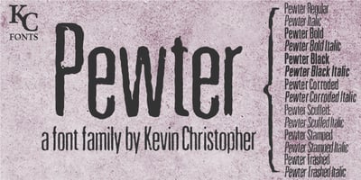 Font visual image of Pewter