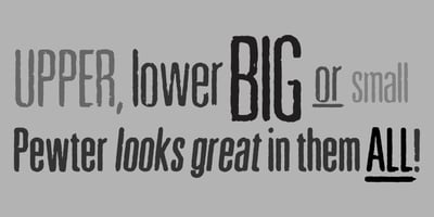 Font visual image of Pewter