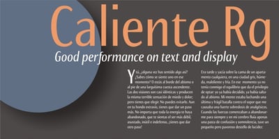 Font visual image of Caliente