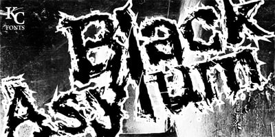 Font visual image of Black Asylum