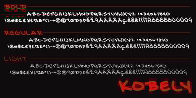 Font visual image of Kobely