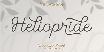 Font visual image of Heliopride