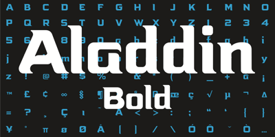 Font visual image of Aladdin