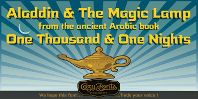Font visual image of Aladdin