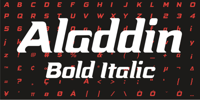 Font visual image of Aladdin